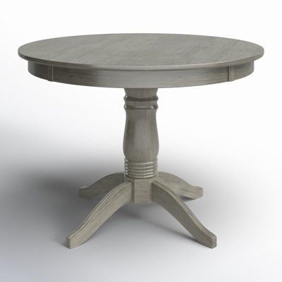 Table de salle à manger à piédestal en bois d'hévéa massif de 42 po Alexa-Mae