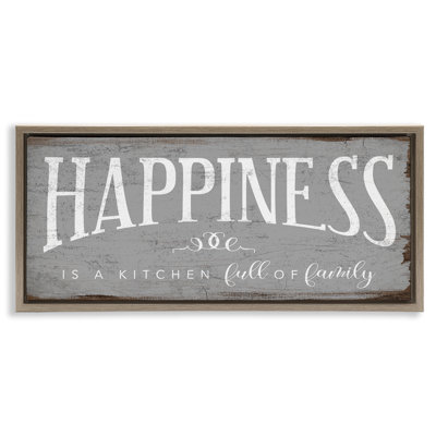 "Happiness is A Full Kitchen", art mural encadré sur toile flottante par Daphne Polselli