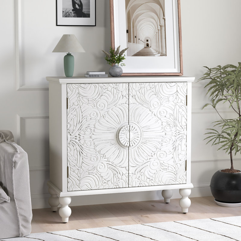 31.5" Sideboard with Solid Wood Legs, White