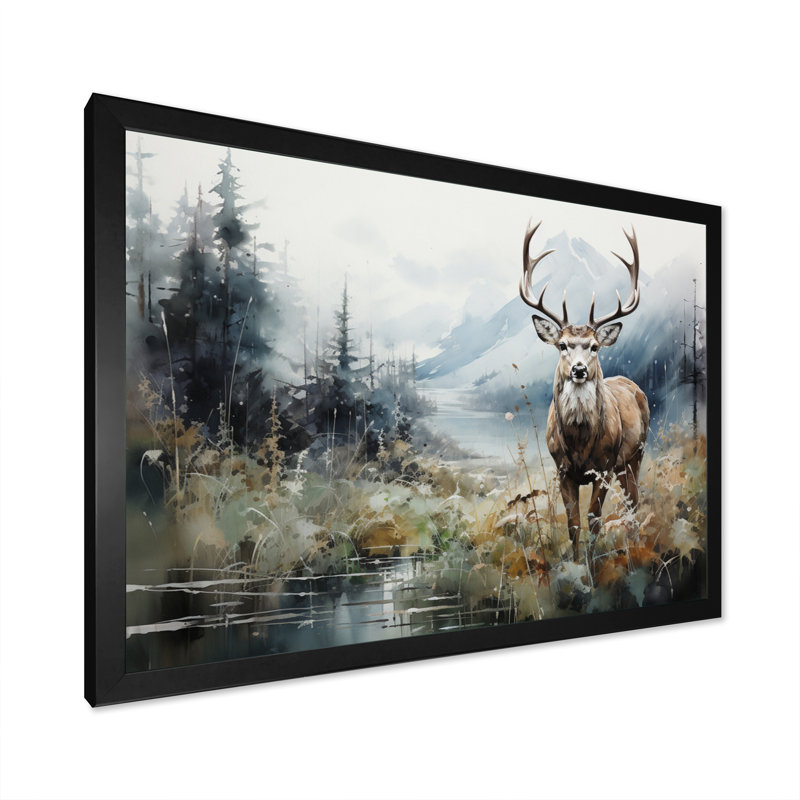 Alaska Frozen Silence sur toile, H 16 po x l 32 po x P 1 po, Cadre photo noir