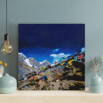 Mont Everest, Népal - 1 pièce, impression carrée sur toile tendue
