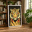 Bold Tiger Face Geometric - Print-136795768-136795769