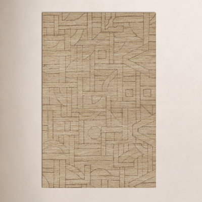 Ann-Sophie Natural Hand-Tufted Geometric Wool Rug