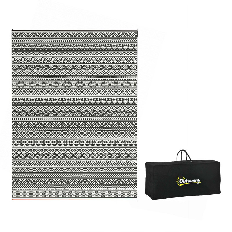 Outsunny Reversible Outdoor Rug,9' X 12' Waterproof Plastic Straw Floor Mat,Portable Rv Camping Carpet With Carry Bag,Large Floor Mat For Backyard,Deck,Picnic,Beach
