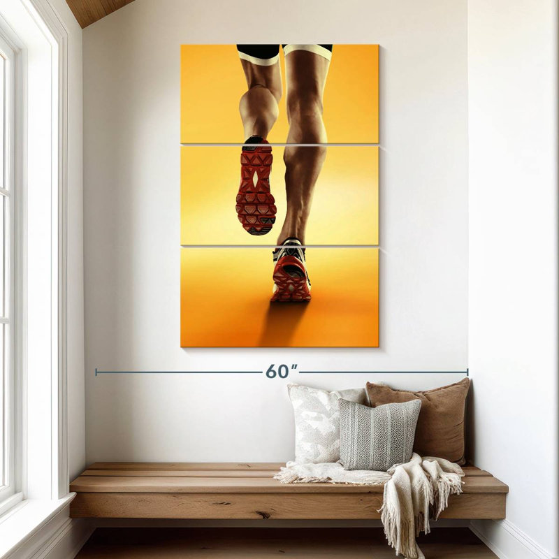 Jambes d'athlète aux tons, H 50 po x l 32 po