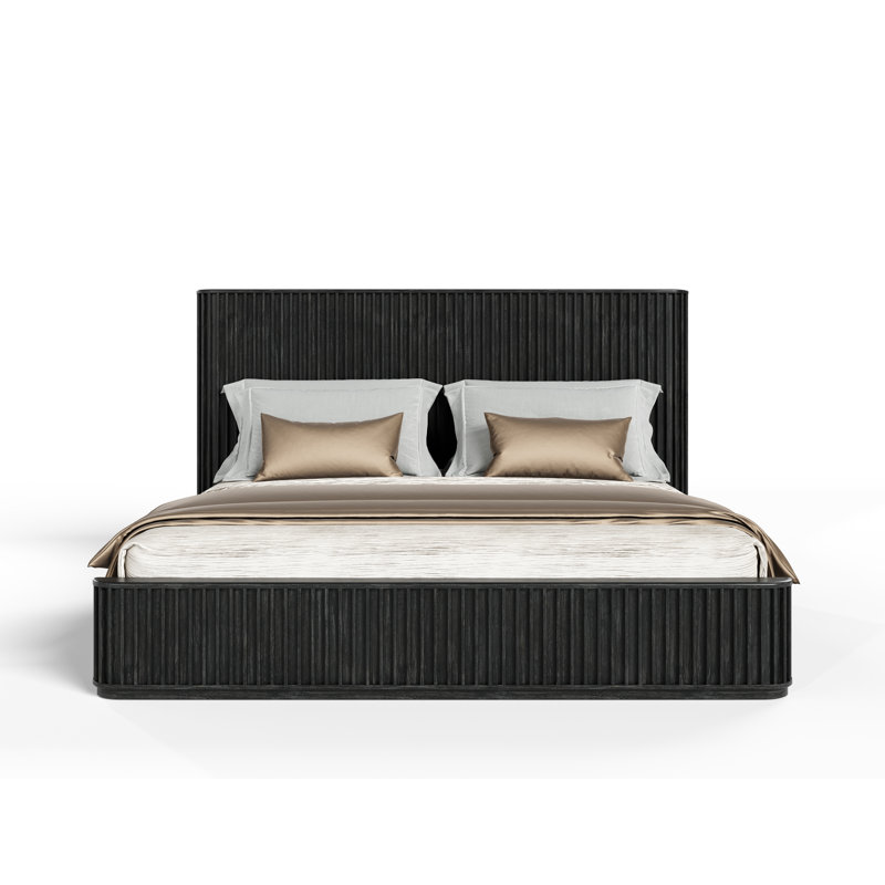Haring - Lit moderne en acacia, Noir