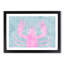 Pink And Duck Egg Blue Lobster - Single Picture Frame Print-56704812-56704813
