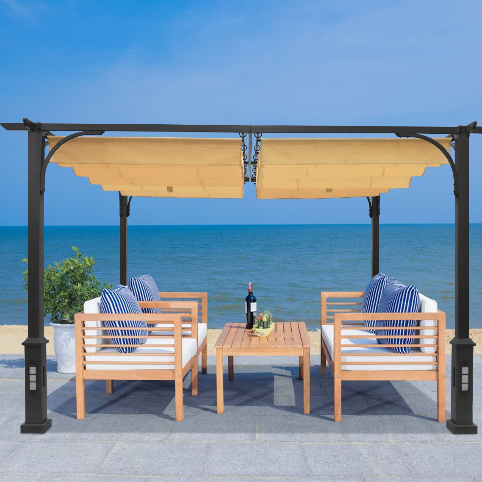 CoastShade 10'x10' Patio Pergola Outdoor Garden Pergolas With ...