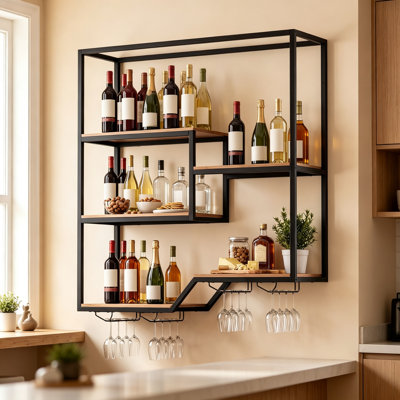 Wine Bottle & Glass Rack