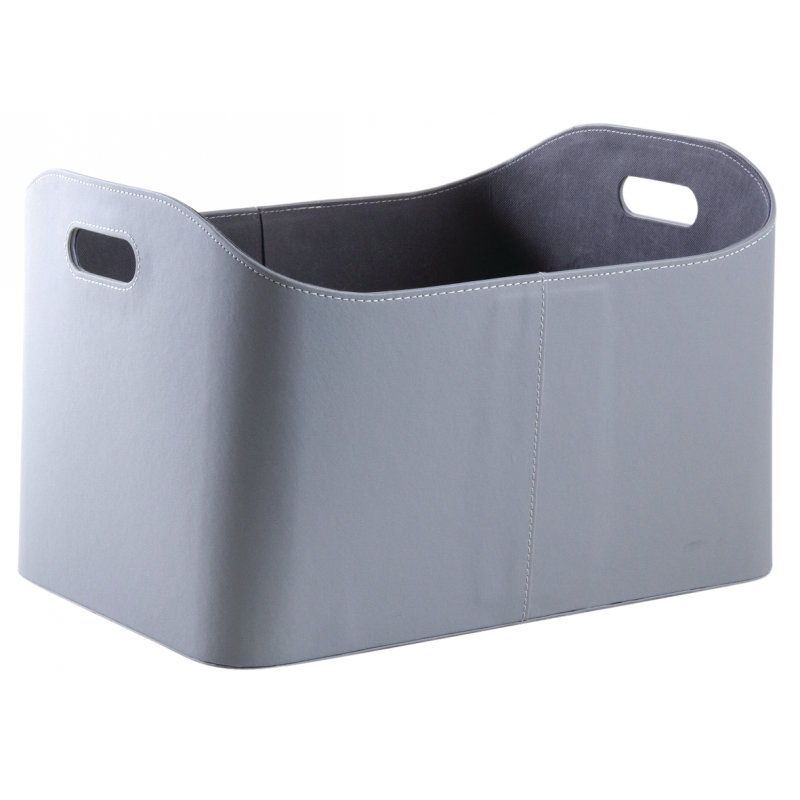 Nico Faux Leather Log Carrier, Grey