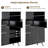 BarberPub L-Shape Nail Desk with Multiple Drawer and Storage Cabinet-588218139