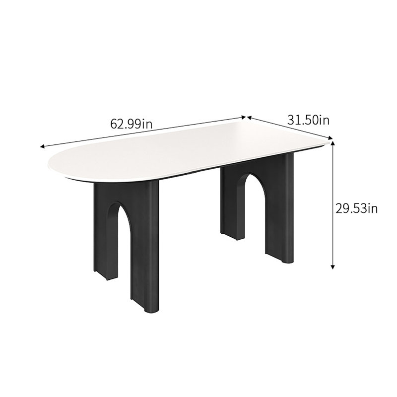 Inderpreet Solid Wood Base Dining Table, 31.5" W x 62.99" L