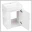 Meuble-lavabo de 20 po avec lavabo en céramique, porte à motif de losanges, poignées dorées et tablettes de rangement latérales - petit cabinet moderne avec barre à serviettes, fabrication en panneau de fibres à densité moyenne, assemblage requis-199995922