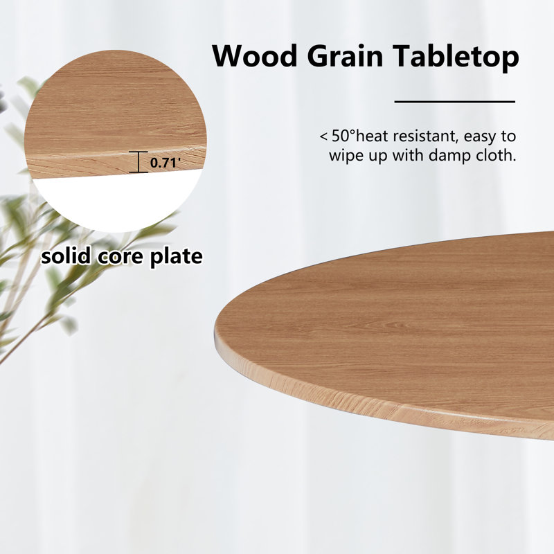 Haben Round Pedestal Dining Table, 29.52"H x 31.49"L x 31.49"W, Natural