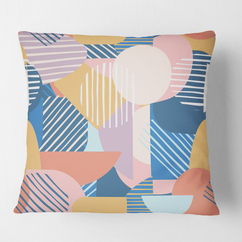 Coussin décoratif à motif géométrique tendance tendance moderne Mid-Century, 18 po x 18 po