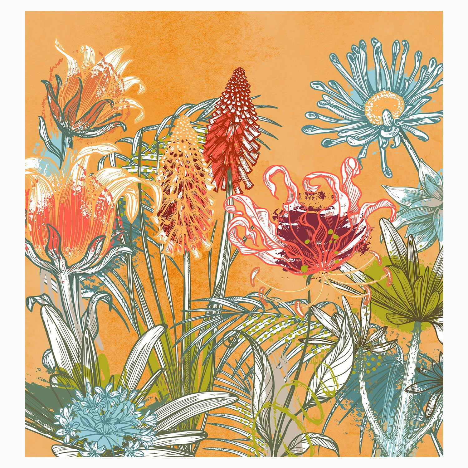 Red Barrel Studio® Premium Wallpaper Wall Mural - Floral Serenade | Wayfair