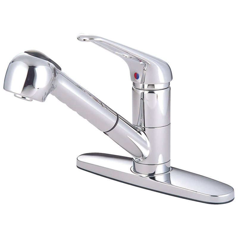 Legacy Water Saving Pull Out Single Handle Kitchen Faucet, Polished Chrome