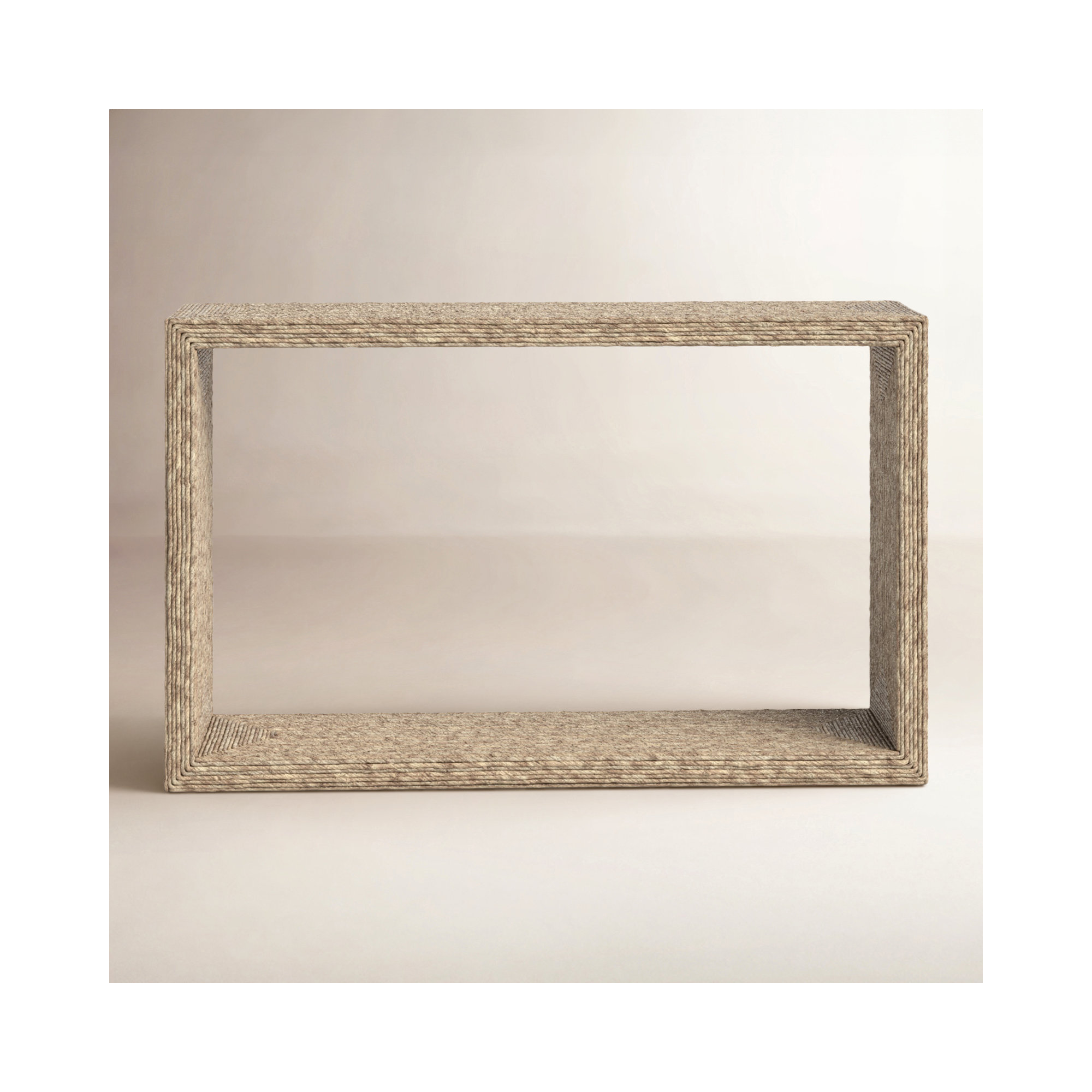 Evana Open Storage Woven Console Table