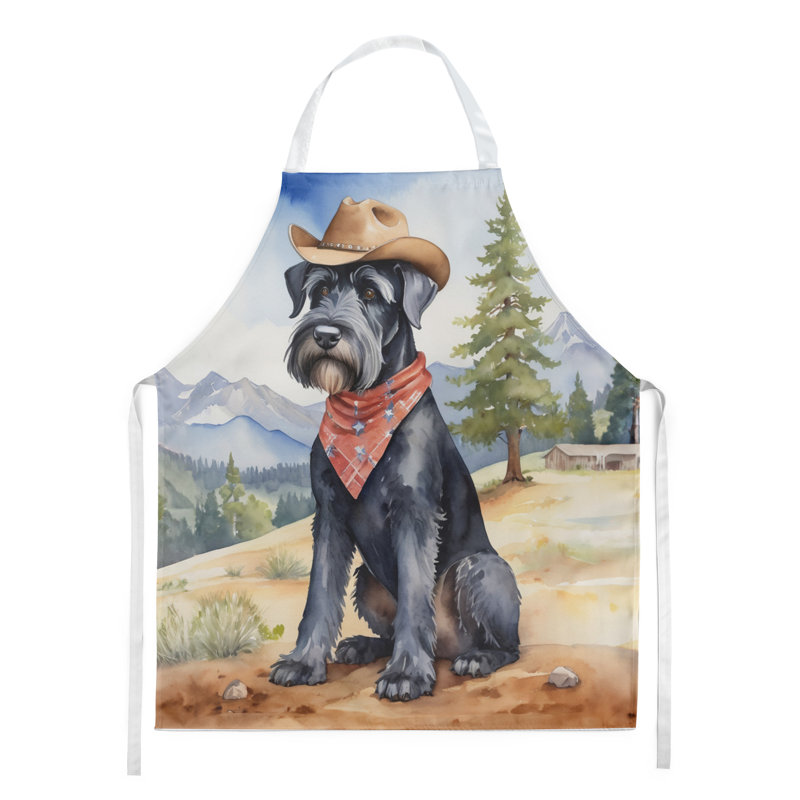 Tablier de bienvenue géant Schnauzer Cowboy