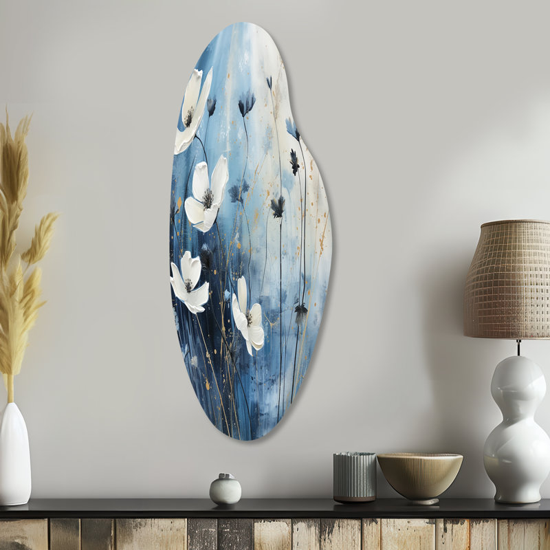 Décoration murale irrégulière en métal Meigs - Wildflowers, H 38 po x l 15 po