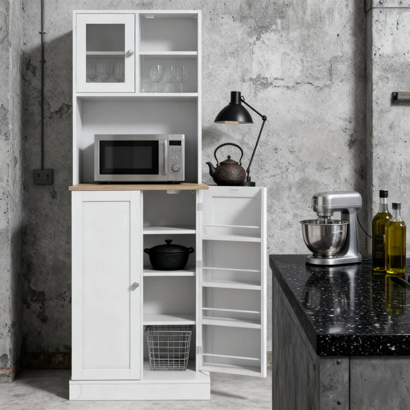 Armoire de rangement pour micro-ondes avec étagères réglables
