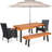 6 - Person Solid Wood Patio Dining Set Rectangular Table with Cushions Included