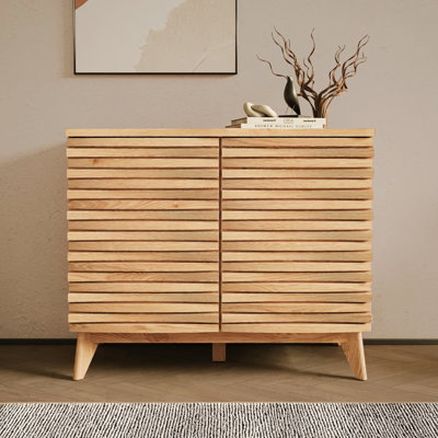 Corrigan Studio Mamtha Oak Effect 2 Door Accent Cabinet Modern Storage with Doors for Home Decor