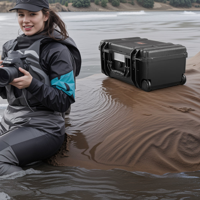 1.58 Cu.ft Weatherproof Hard Case with Retractable Pull Handles & Wheels  Protect