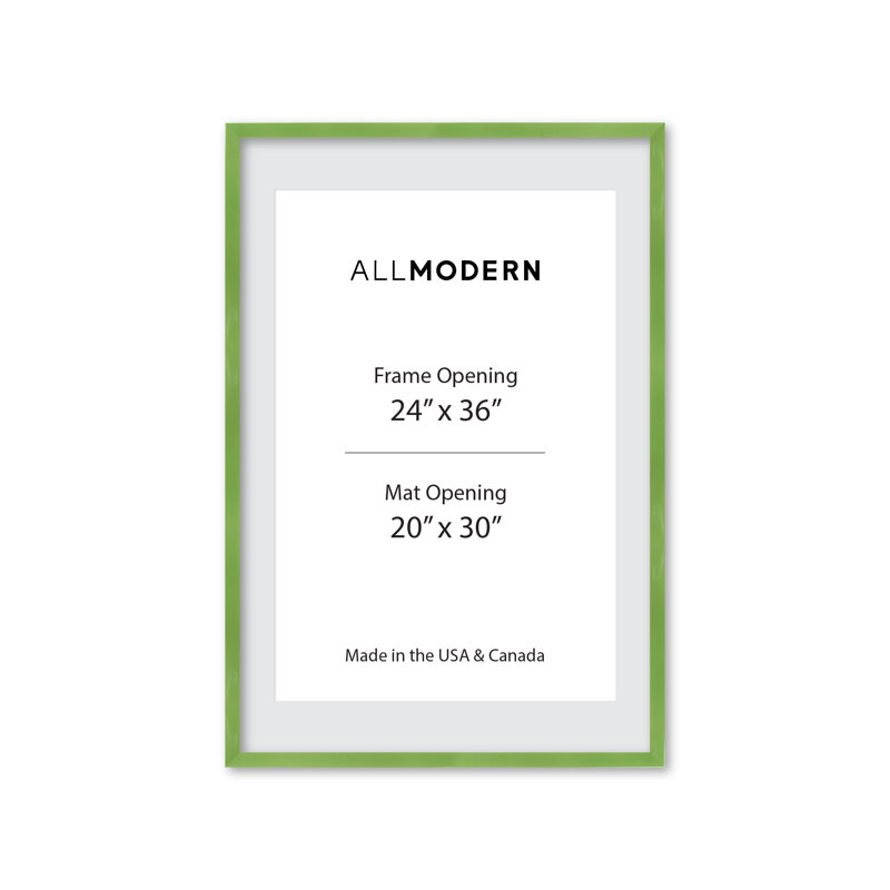 Cadre photo en bois massif Willin, L 25,75 po x H 37,75 po, Lime fraîche