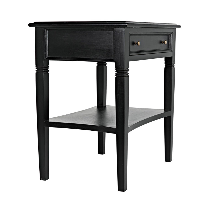 Oxford Solid Wood End Table, Hand Rubbed Black