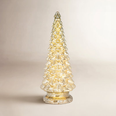 Nostalgic Mercury Glass Tree with Twinkling Lights
