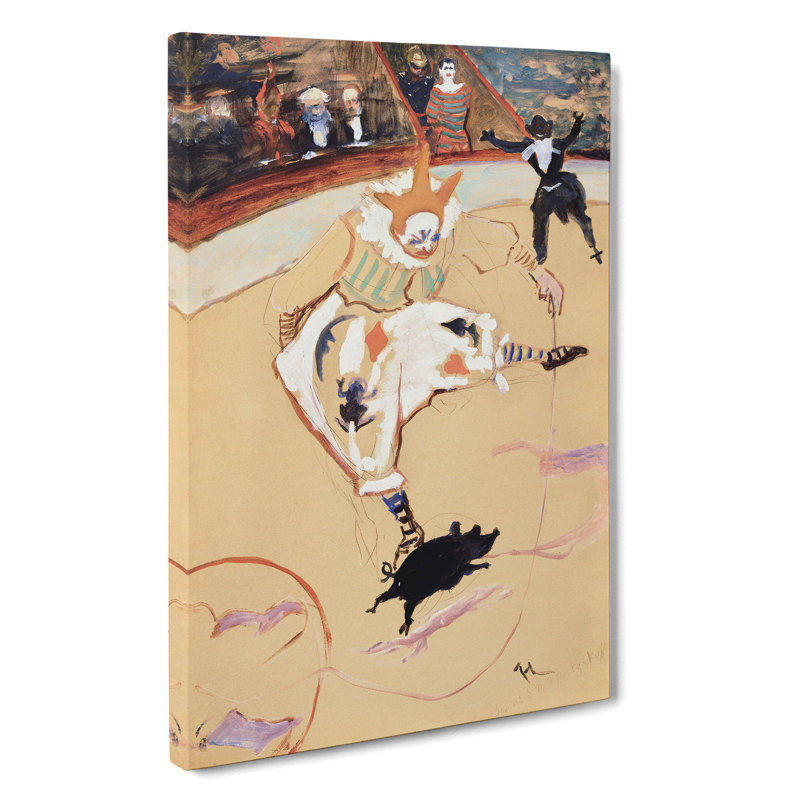 Clown At The Circus Fernando by Henri De Toulouse-Lautrec - Wrapped Canvas Painting, 60cm H x 40cm W x 3cm D