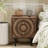 Irida Farmhouse Accent Wooden 2-Drawer Nightstand With Circle Pattern And Radioactive Wood Lines