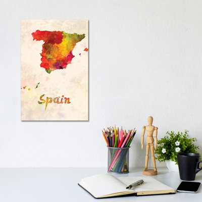 Spain In Watercolor by Paul Rommer - Wrapped Canvas Painting