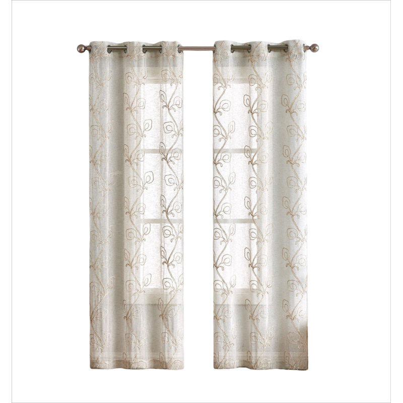 Helmetta Room Darkening Curtain Pair, 76" W x 96" L, Light Beige