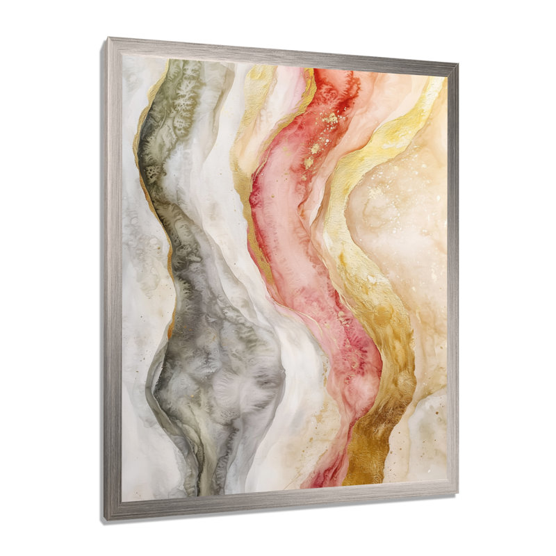 Operle - Abstract Wall Art Living Room, 32" H x 16" W, Picture Framed, Silver