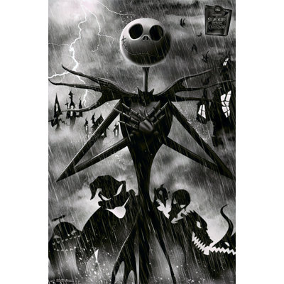  Officiellement sous licence «Nightmare avant Noël» - affiche d'art ombres - 24 x 36 po - reproduction décorative - papier affiche - prêt à encadrer