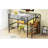 Full Size Metal Loft Bed In Black With Desk, Storage Staircase, Small Wardrobe, Led For Painting Drawing