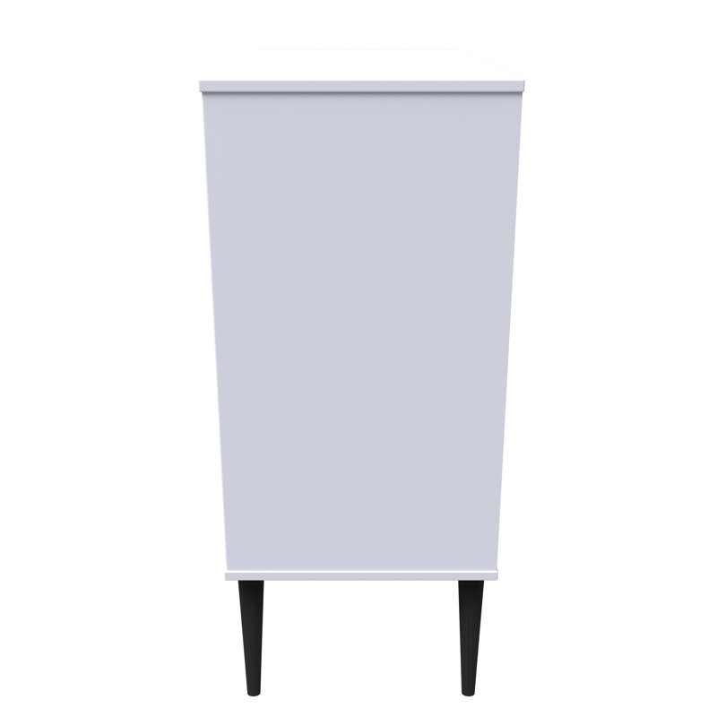 Fully Assembled Herma 4 - Drawer Chest of Drawers, Deep Black/White