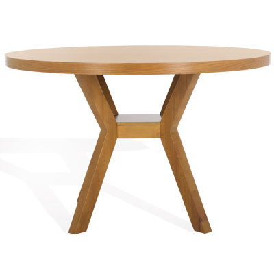 Round Solid Wood Base Dining Table