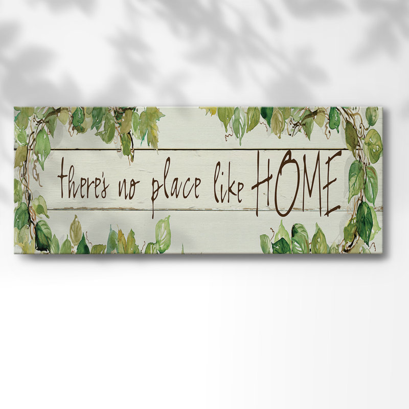 No Place Like Home on Canvas, art textuel, H 8 po x l 20 po x P 1,5 po