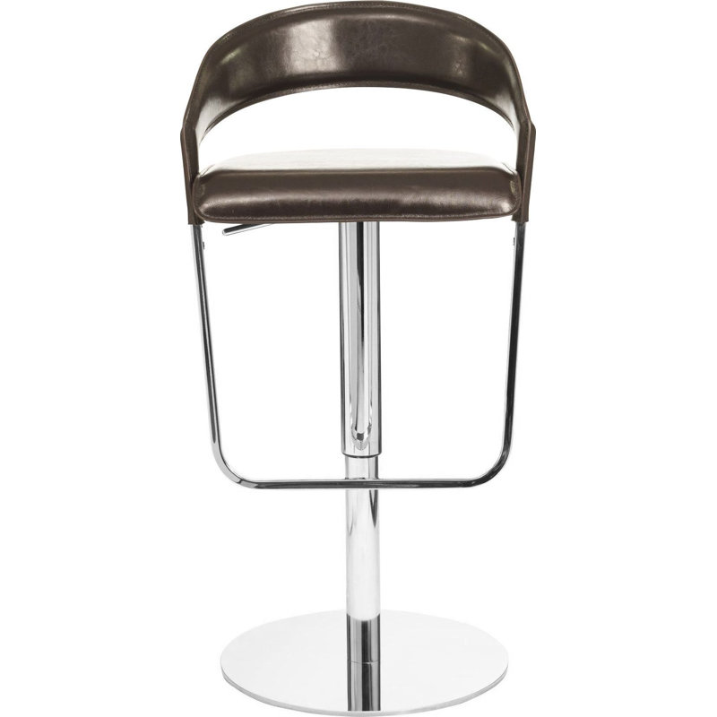 Orem Swivel Upholstered Adjustable Height Counter Stool with Metal Frame, Espresso