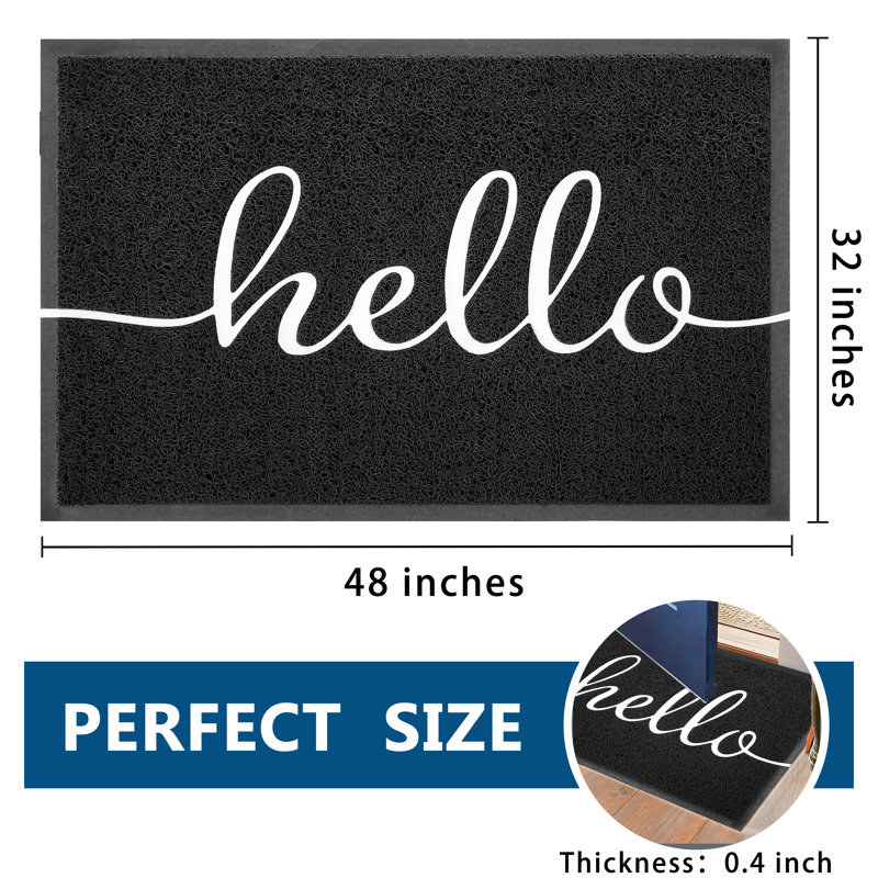 Paillasson antidérapant, Hello, 32'' W x 48'' L