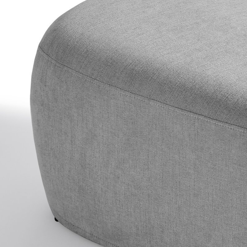 Adna 67.8Cm Wide Triangle Footstool Ottoman, Light Grey