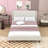 Upholstered Platform Bed Frame with Headboard-1653657286