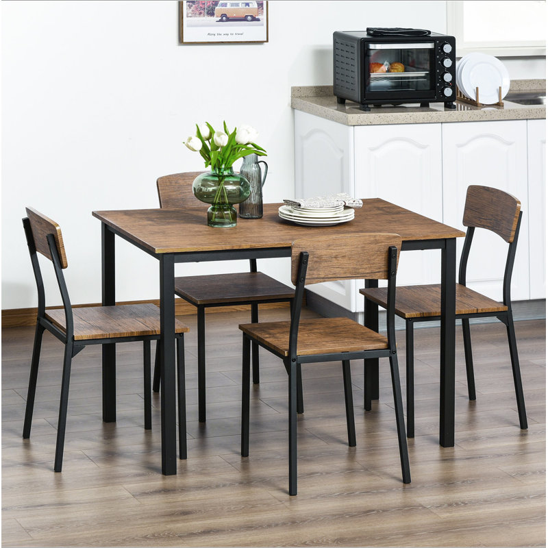 Ensemble de table de salle à manger 5 pièces pour 4 personnes, table de cuisine rectangulaire et chaises, ensemble de salle à manger pour petits espaces