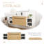 Meuble-lavabo mural 60 po avec lavabo à poser en résine, 2 tablettes de rangement et 2 portes à fermeture douce-721869584