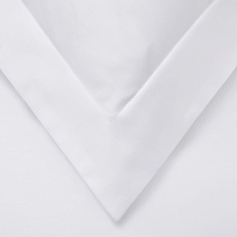 Laflamme Traditional Sateen Duvet Cover, White, King/Cal.King Duvet Cover + 2 King Shams