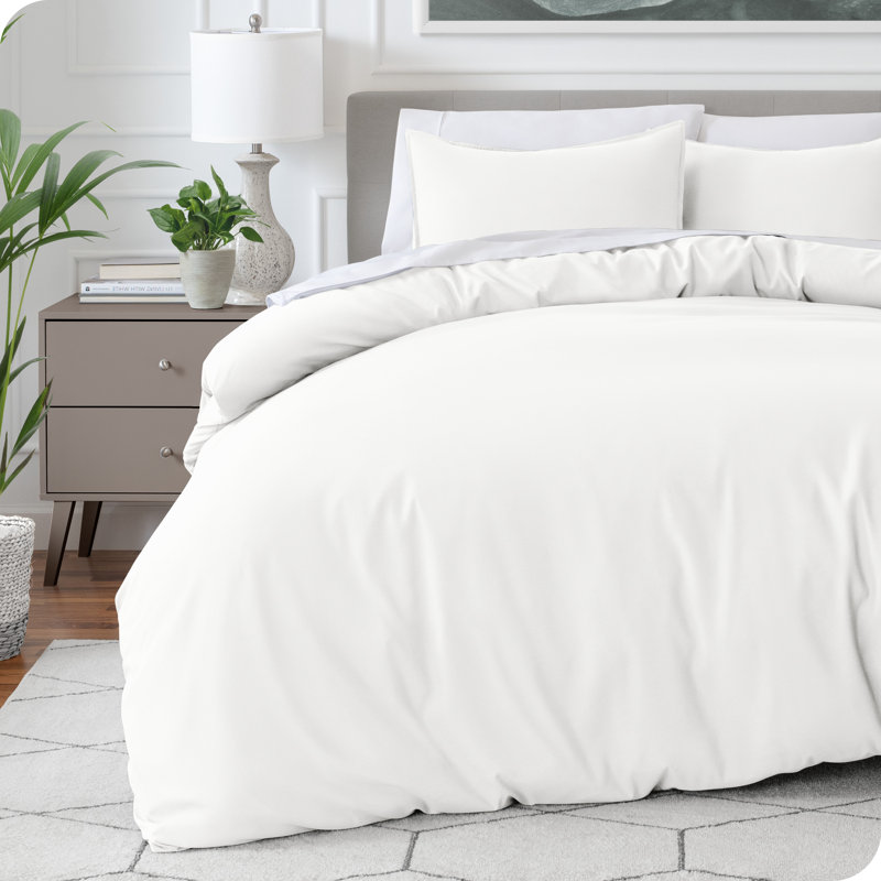 Washed Microfiber Duvet Cover Set, Twin/Twin XL Duvet Cover + 1 Standard Shams, Cream