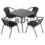 Istanbul 4 - Person Patio Dining Set Umbrella Hole Included Square Table